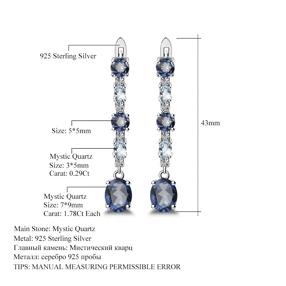 5ct of elegant mystic quartz blue drop earrings. Crafted to capture those special  moments