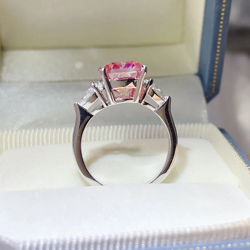Timeless 5 Carat Pink Moissanite Ring.