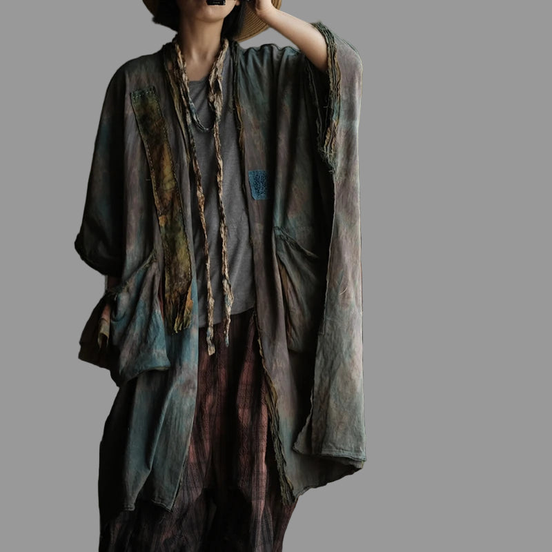 Oversized Casual Layer Coat.  Vintage/Boho Style.  Made with Cotton Linen