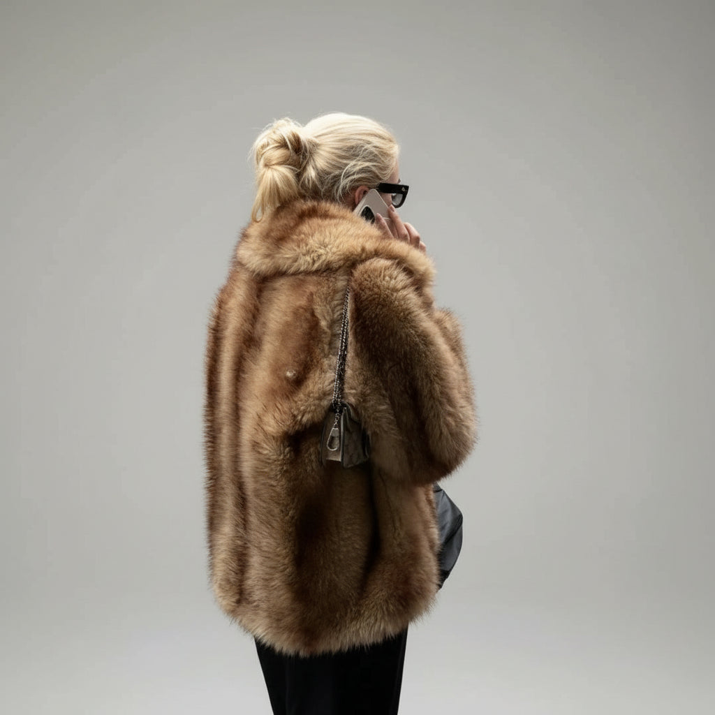 Faux Fur Striped Jacket