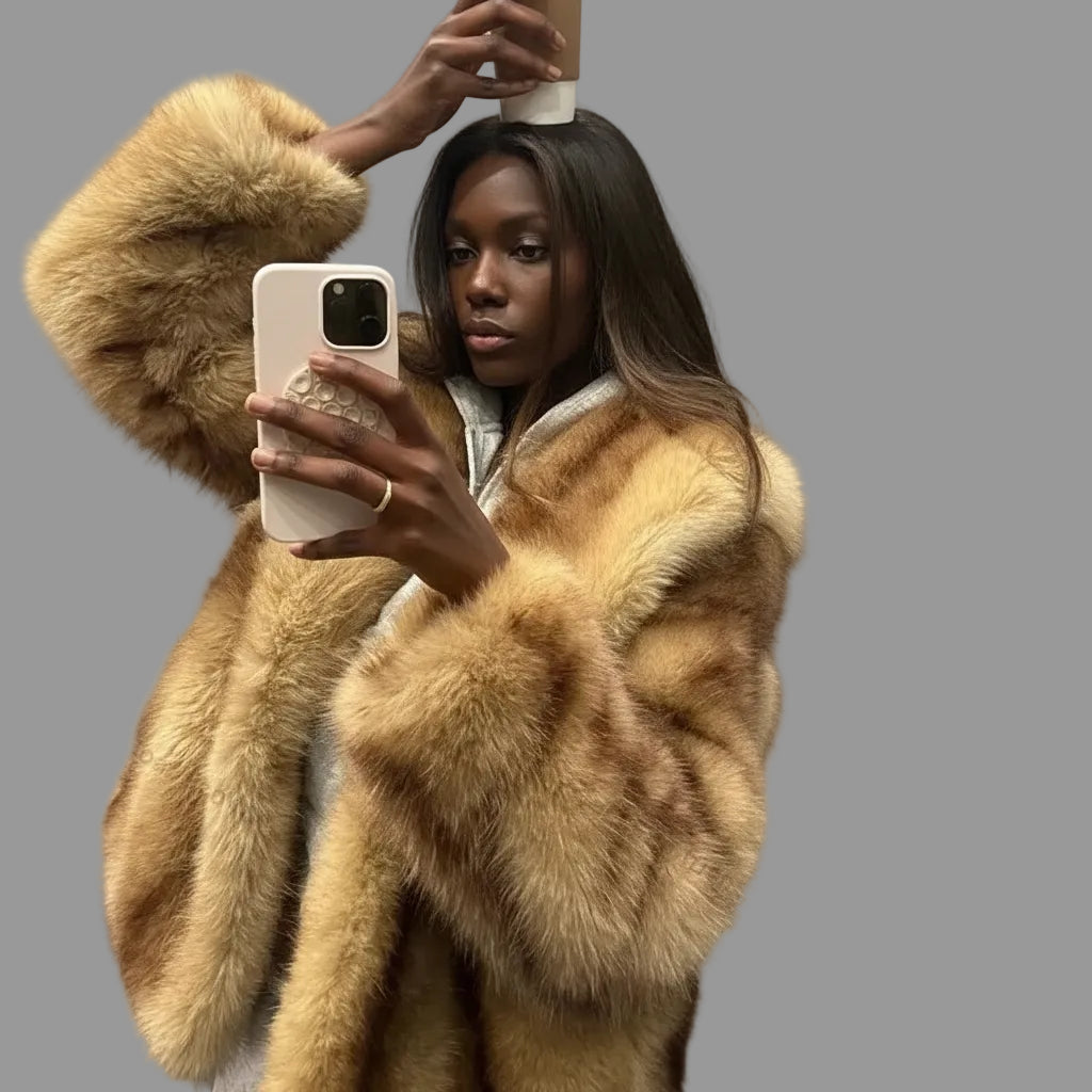 Faux Fur Striped Jacket