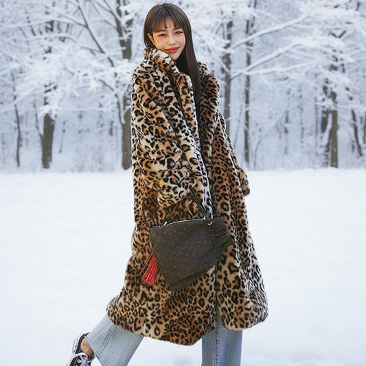 Fabulous Faux Fur Leopard Skin Pattern.  Casual, Warm Coat.