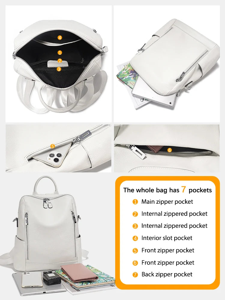 Handcrafted Leather Backpack.  Spacious.  Embroidered Strap.  Fashion Staple.