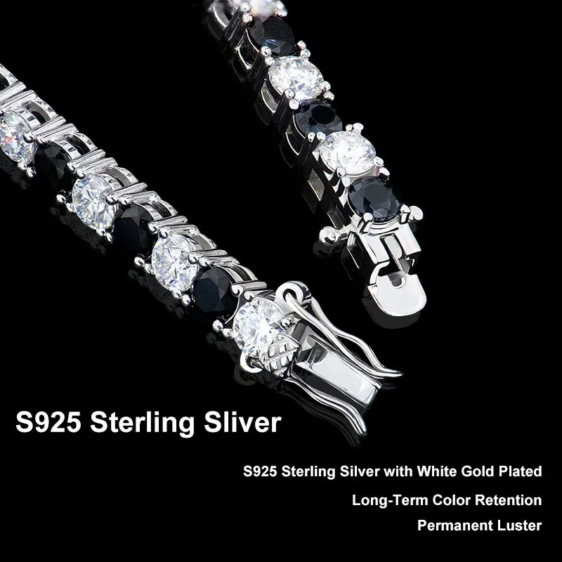 Black & White Moissanite Tennis Bracelet
