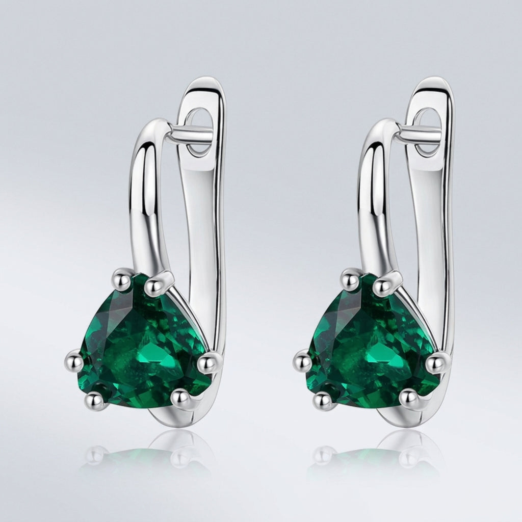 Classic Lab Grown Emerald Earrings