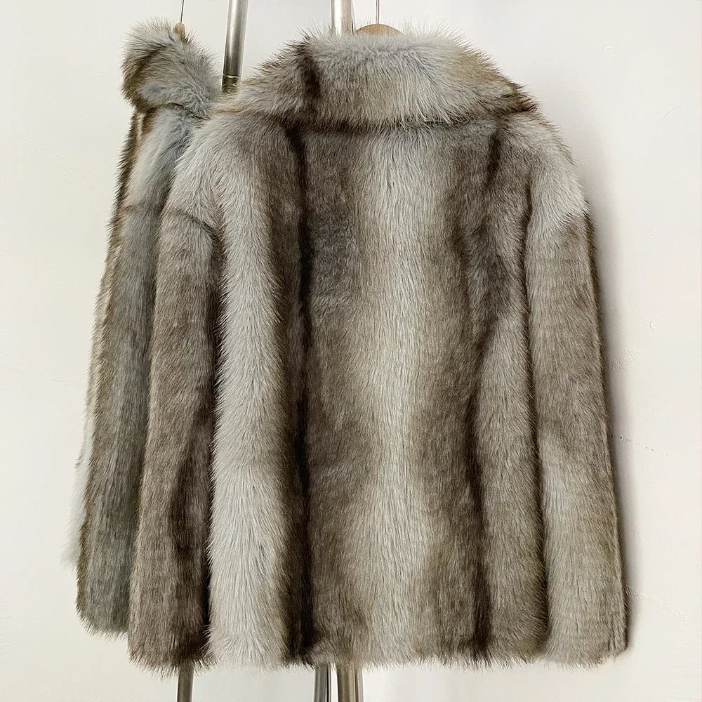 Faux Fur Striped Jacket
