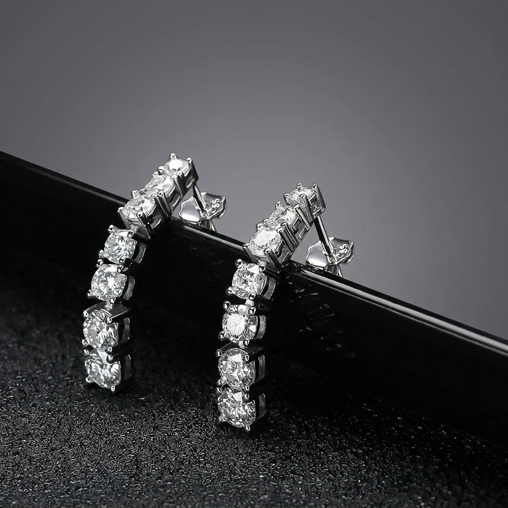 2.82CT Moissanite Drop Earrings – 18K White Gold Plated
