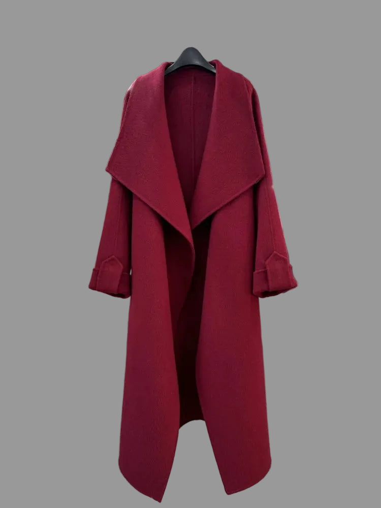 Women's High-Neck Belted Coat – Lightweight, Chic