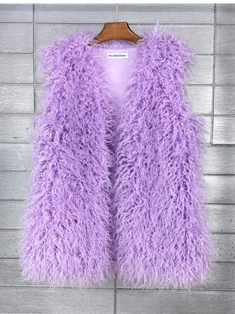 Lightweight Fluffy Waistcoat/Vest.  Long