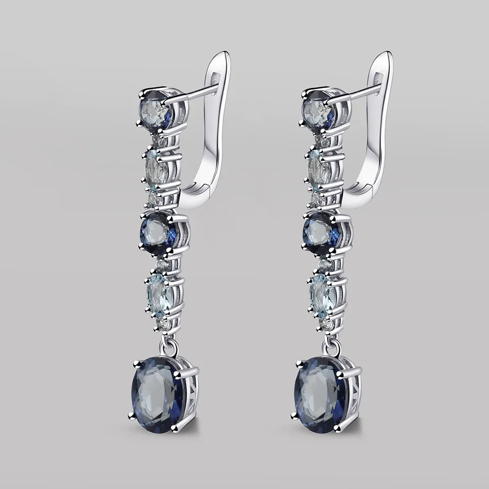 5ct of elegant mystic quartz blue drop earrings. Crafted to capture those special  moments