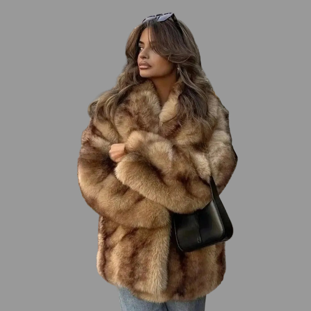 Faux Fur Striped Jacket