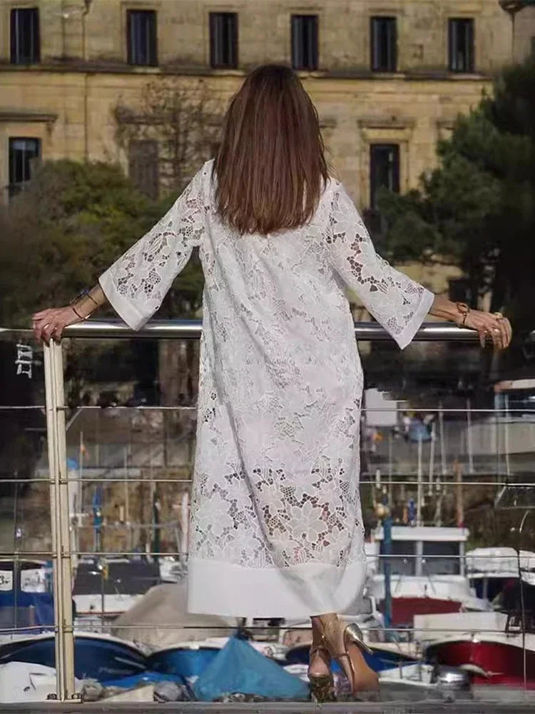 Boho Style Lace Cover Up Dress.  Perfect for wearing under dress or bathing suit.