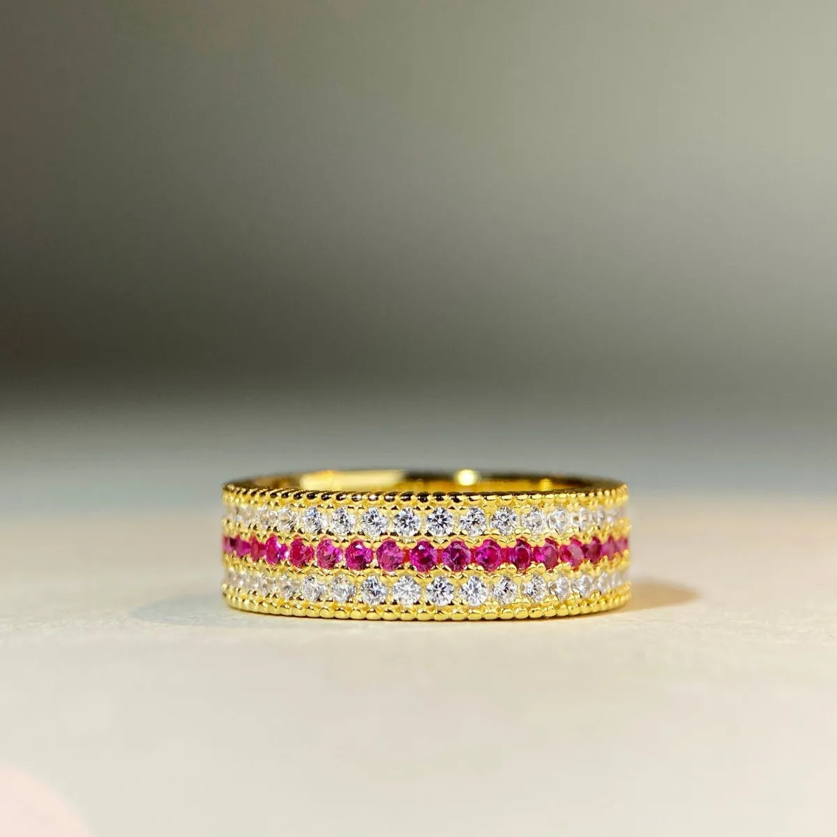 Fine Diamond and Rose Red Eternity Band — A Unique, Timeless Treasure