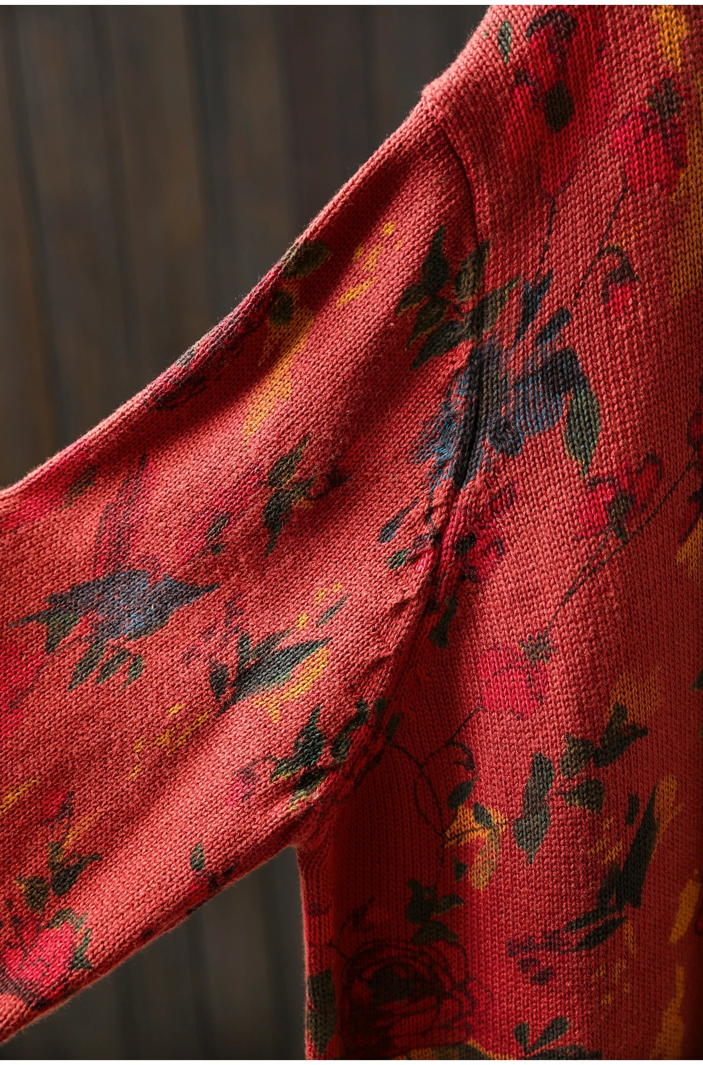 Knitted Floral Cardigan.  100% Cotton. Relaxed Fit. Perfect for layering.