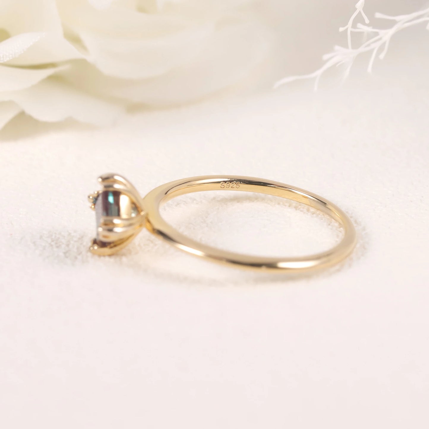 Unique Lab Alexandrite Gold Plated Casual Ring.  Wear it Anywhere