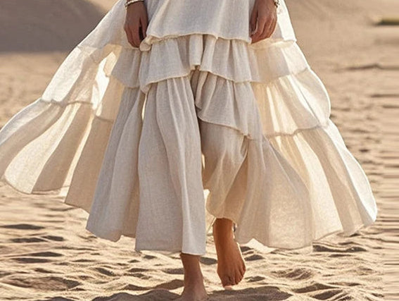 Retro Sleeveless A‑Line Dress with Tiered Skirt