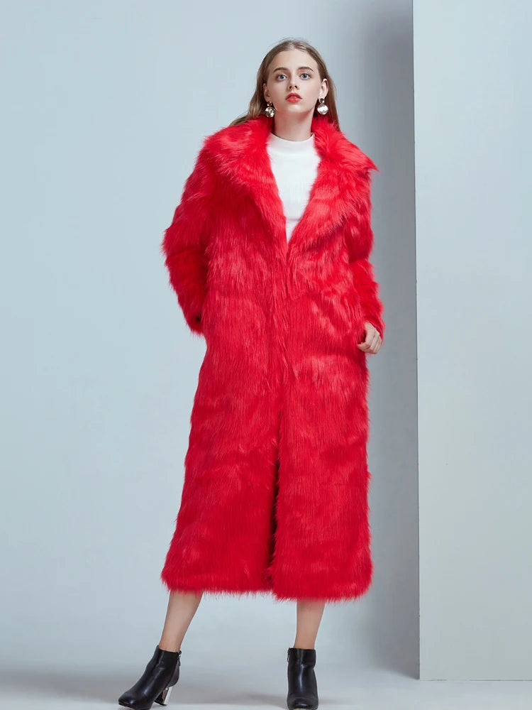 Fabulous Faux Fur Coat Designed to Turn Heads. Vibrant Blue, Pink or Traditional White or Black