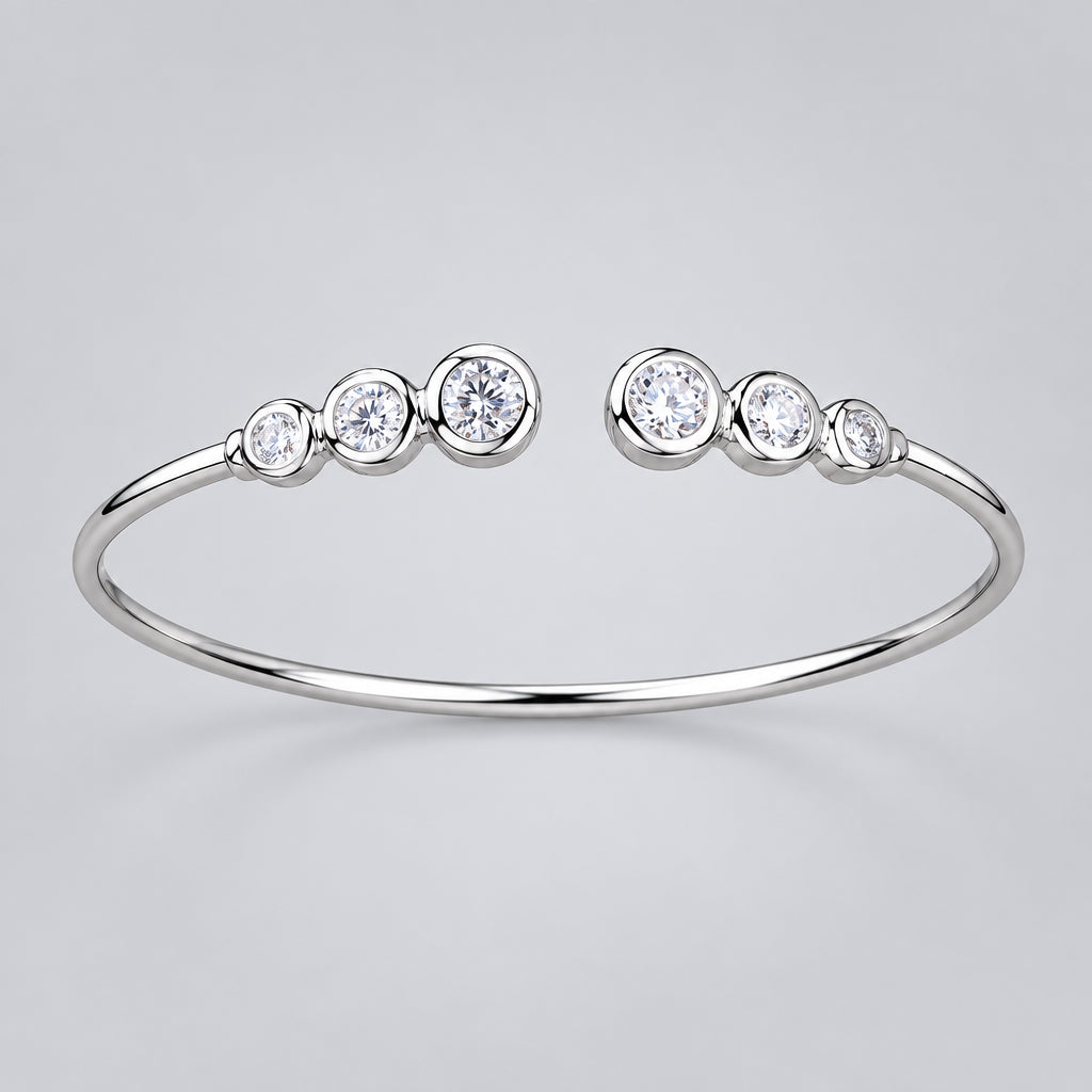 Adjustable Moissanite Bracelet, Sterling Silver VVS1 Clarity
