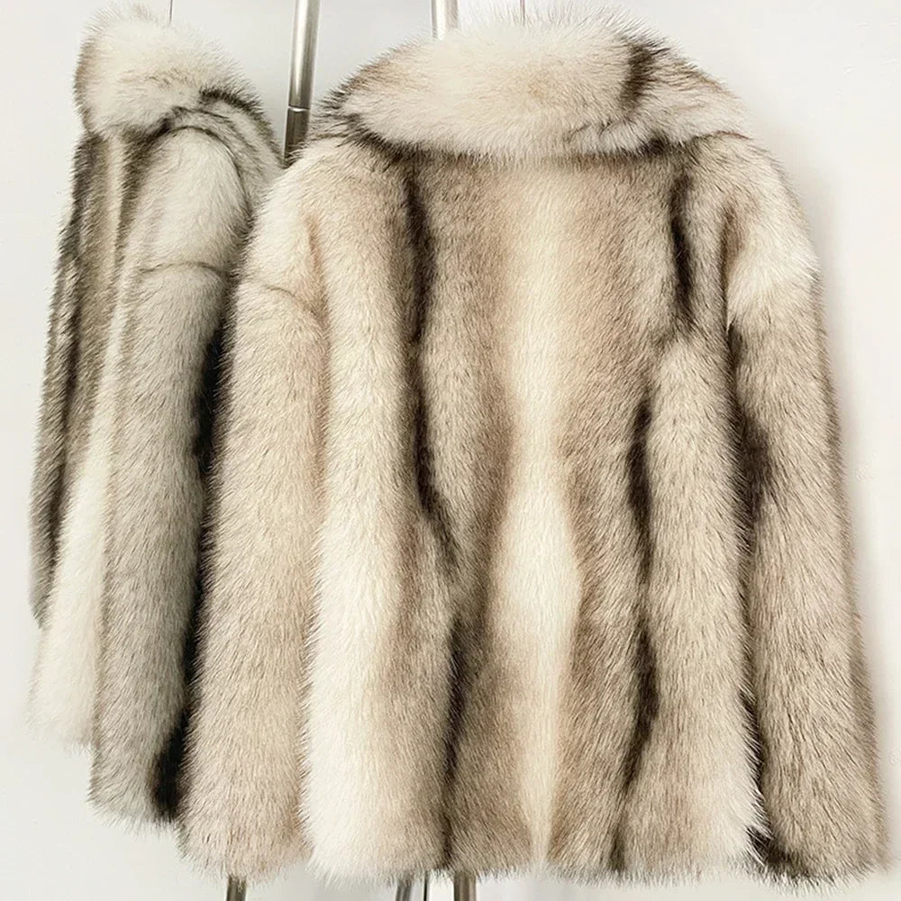 Faux Fur Striped Jacket