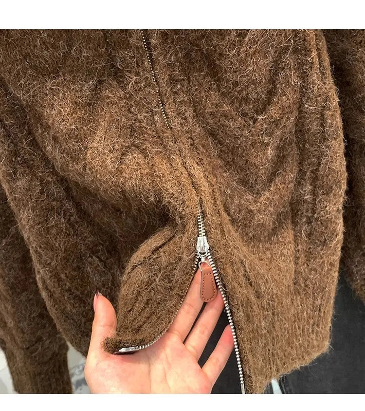 From cardigan to jacket — your versatile layer.  Thick Cardigan Retro-Style.