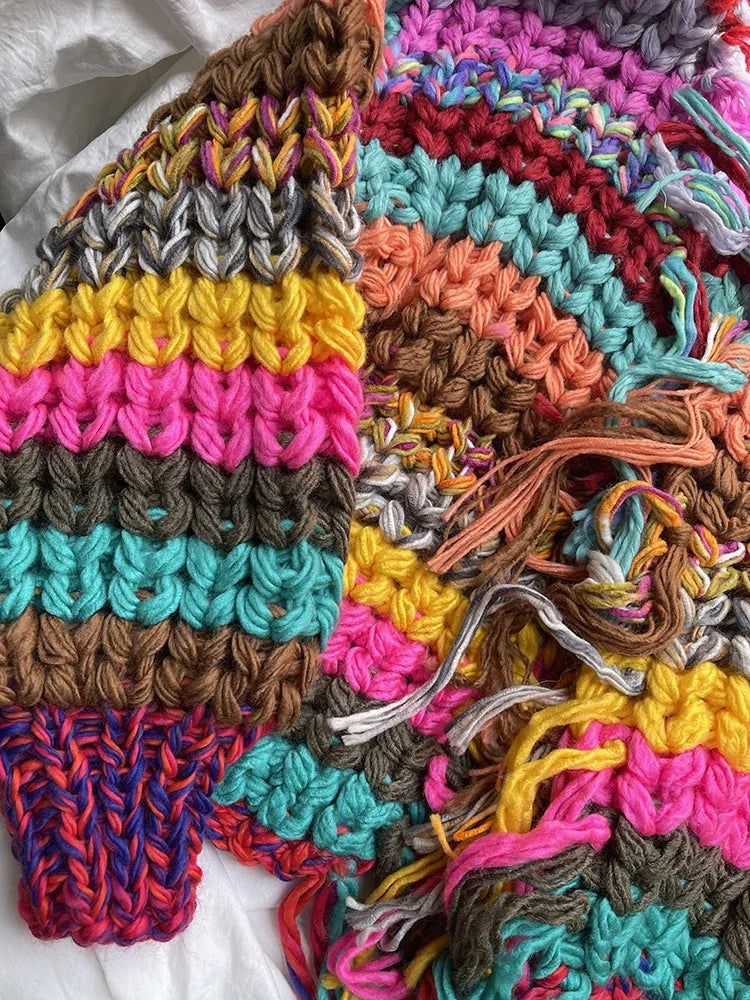 Rainbow Colored Eclectic Sweater.  Warm and Comfortable for the Colder Weather