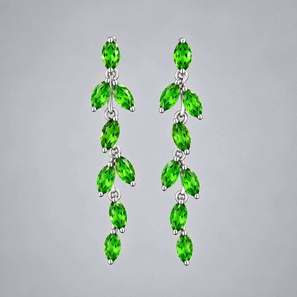 Elegant Green Sparkle Drop Earrings