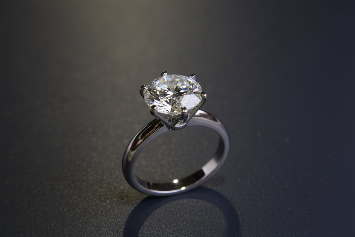 Classic Five Carat Moissanite Diamond Ring