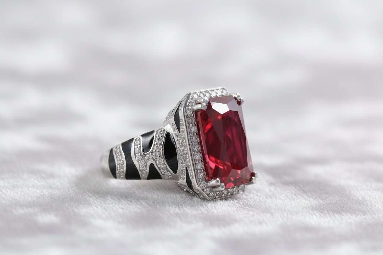 18.5 Carats of Pure Presence. Bold Color, Timeless Silver