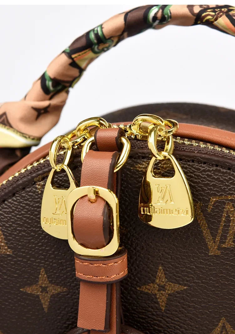 Italian Petite Round Bag  Handcrafted. Wear Resistant and Waterproof