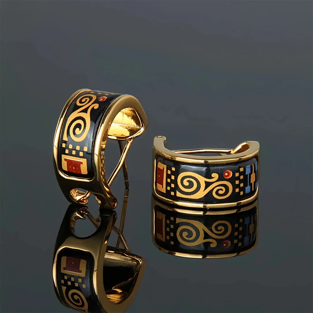Vibrant Artisan Enamel Earrings