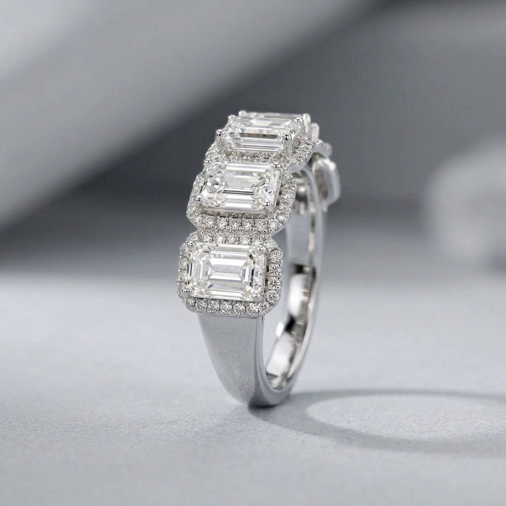 2.75 Carat Emerald Cut Lab-Grown Diamond Band