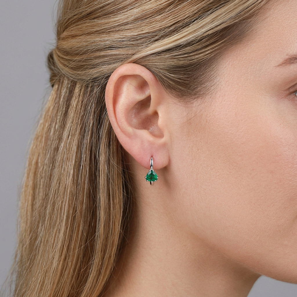Classic Lab Grown Emerald Earrings