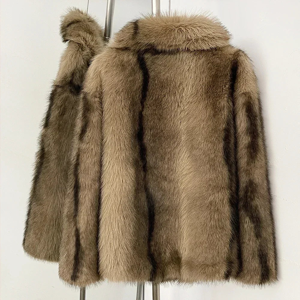 Faux Fur Striped Jacket