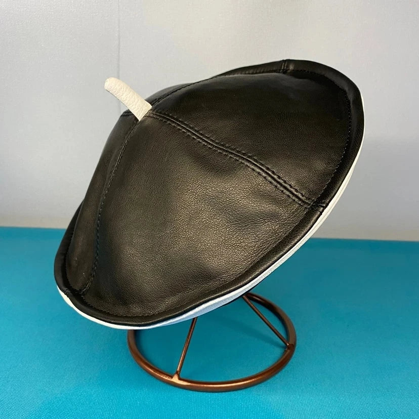 European Style Ladies Leather Beret   Elevate Your Style and Flair