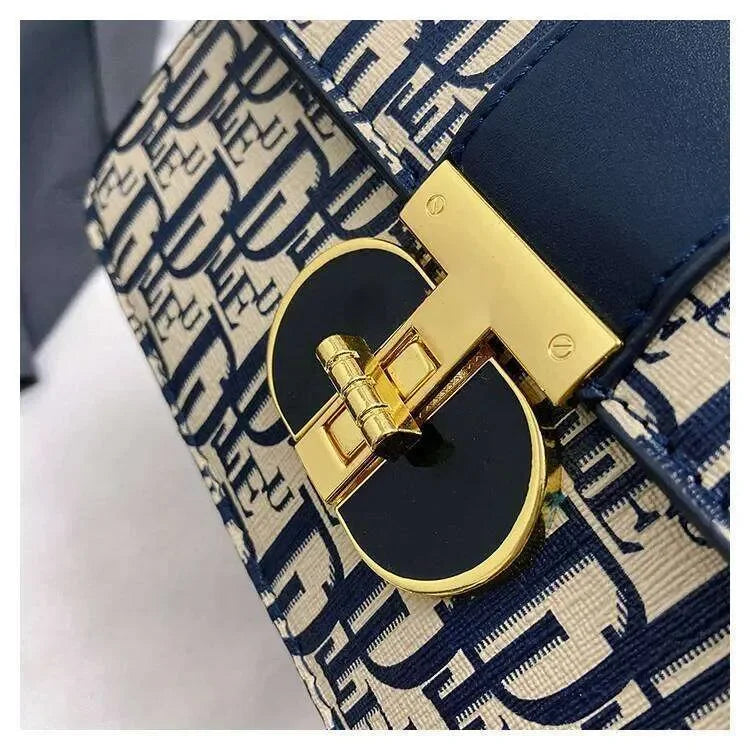 Italian Style Leather Bag.  Sleek Square Shape.  Sophisticated.