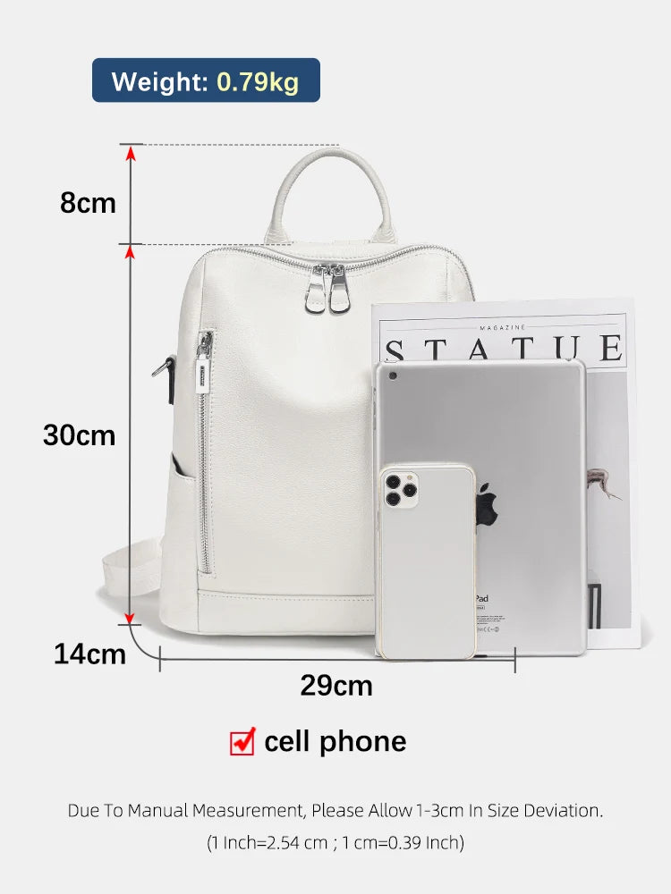 Handcrafted Leather Backpack.  Spacious.  Embroidered Strap.  Fashion Staple.
