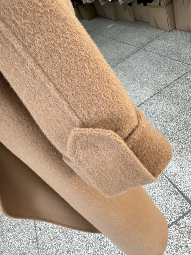 Women's High-Neck Belted Coat – Lightweight, Chic