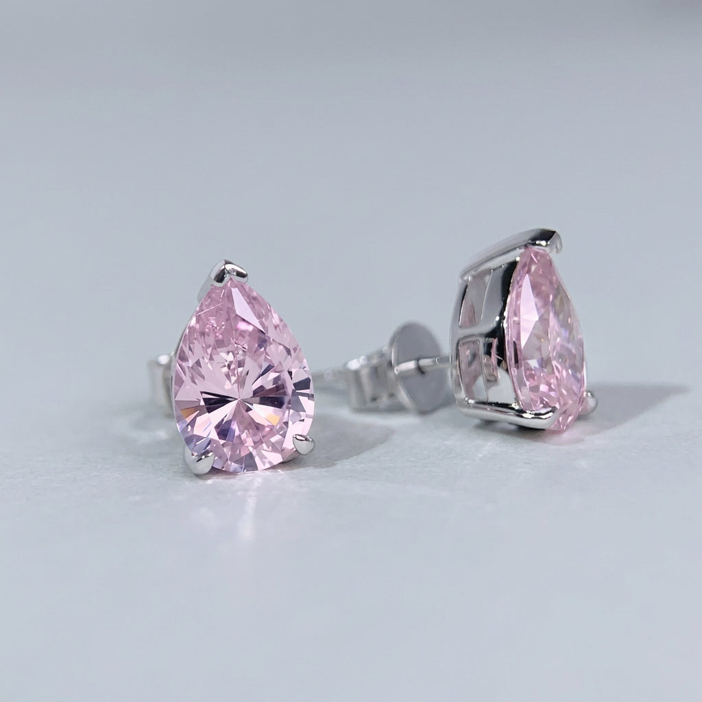 Stunning Pink Diamond Stud Earrings