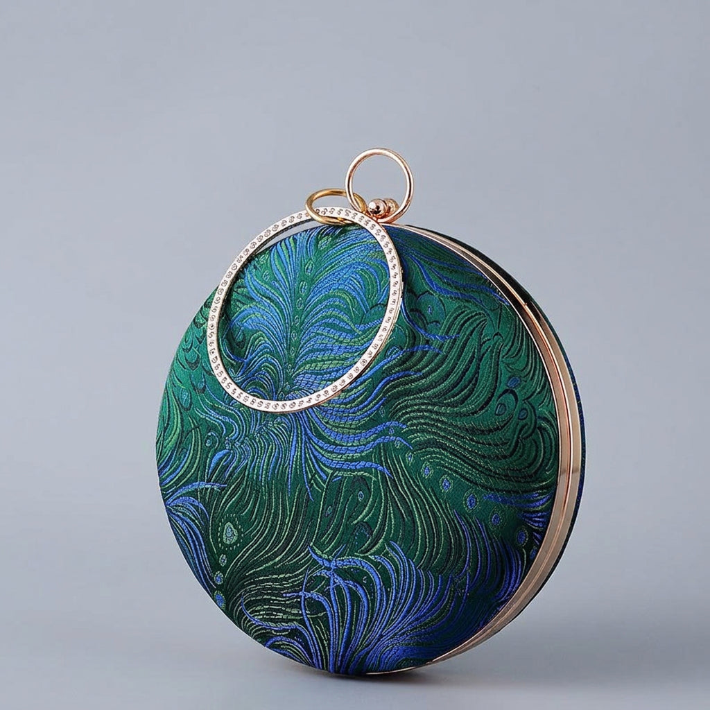 Vintage Vibrant Round Clutch Bag
