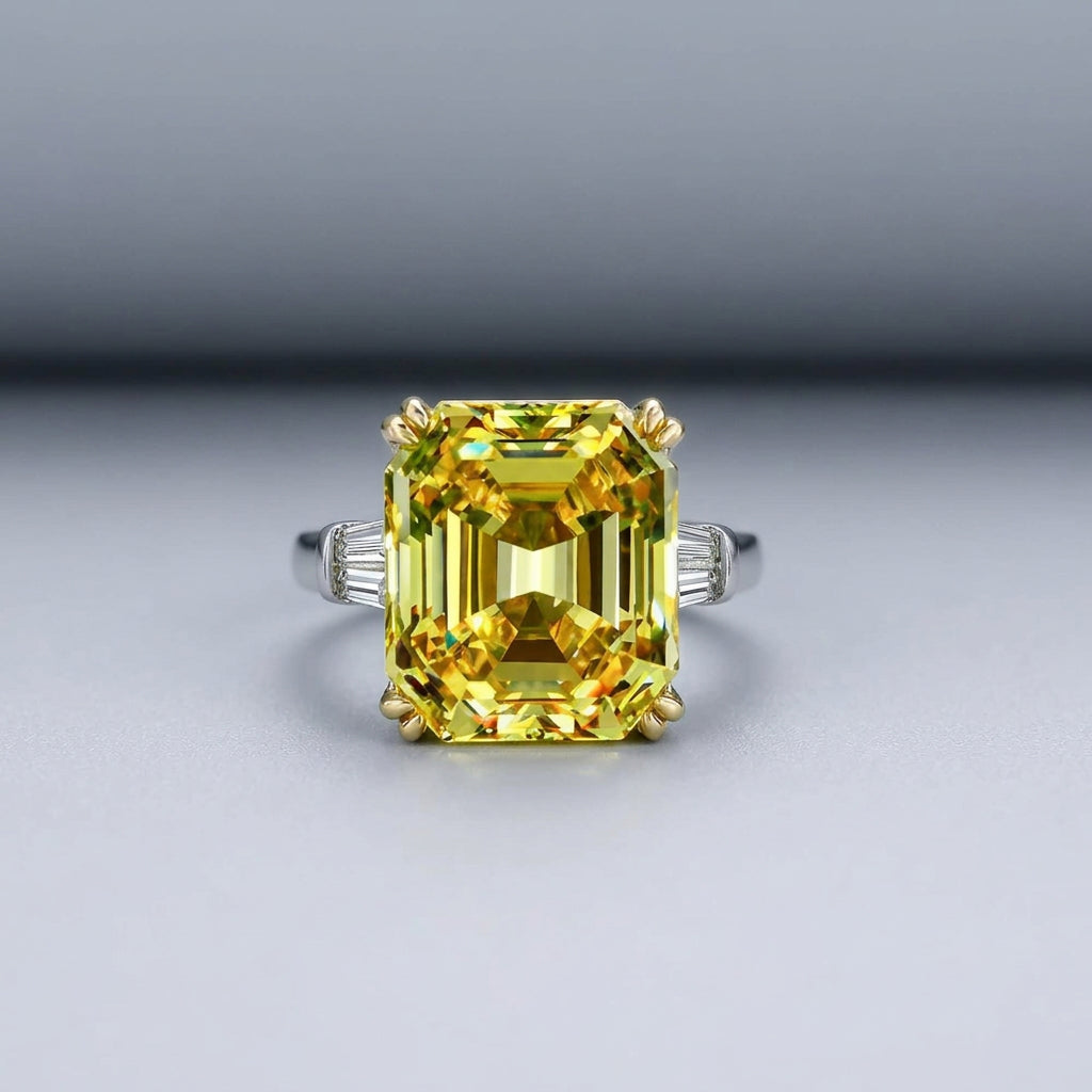 Radiant Yellow Zircon Statement Ring