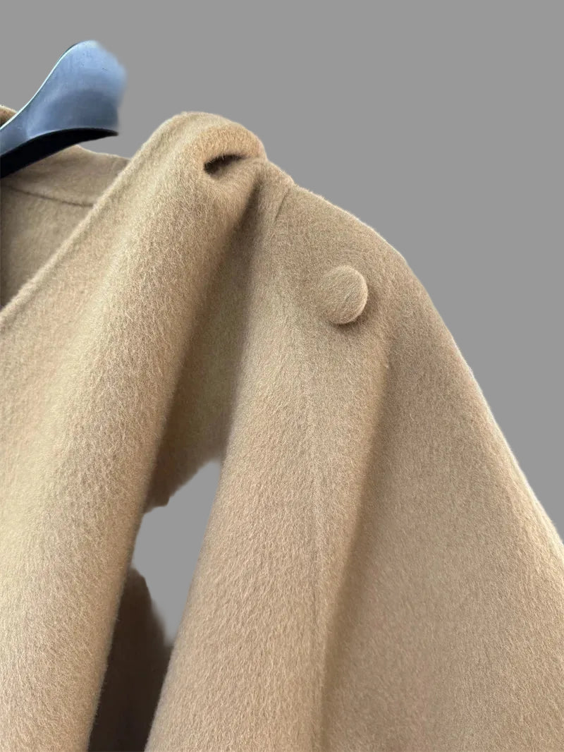 Women's High-Neck Belted Coat – Lightweight, Chic