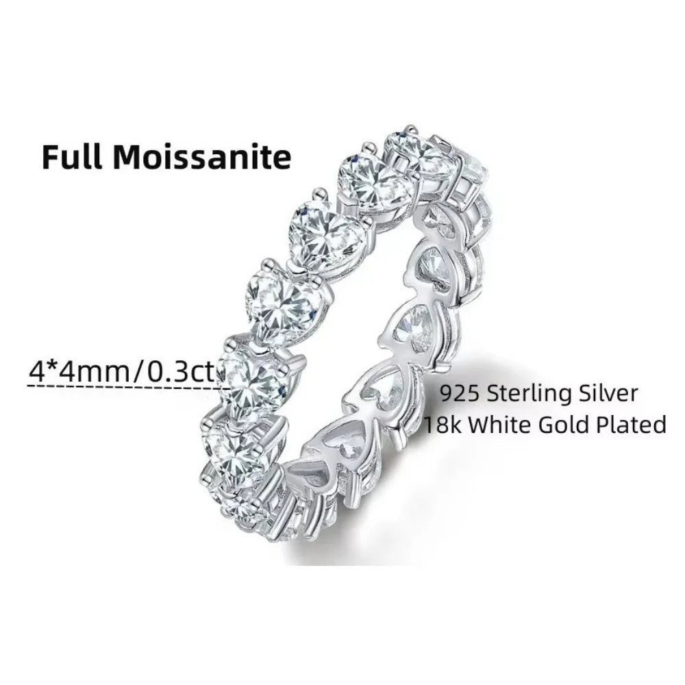 Heart Shaped Moissanite Band. Versatile and Stunning