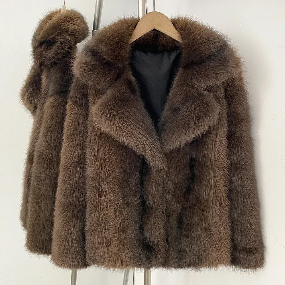 Faux Fur Striped Jacket