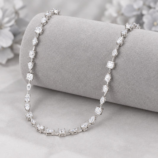 Dainty Three-Stone Moissanite Choker Necklace