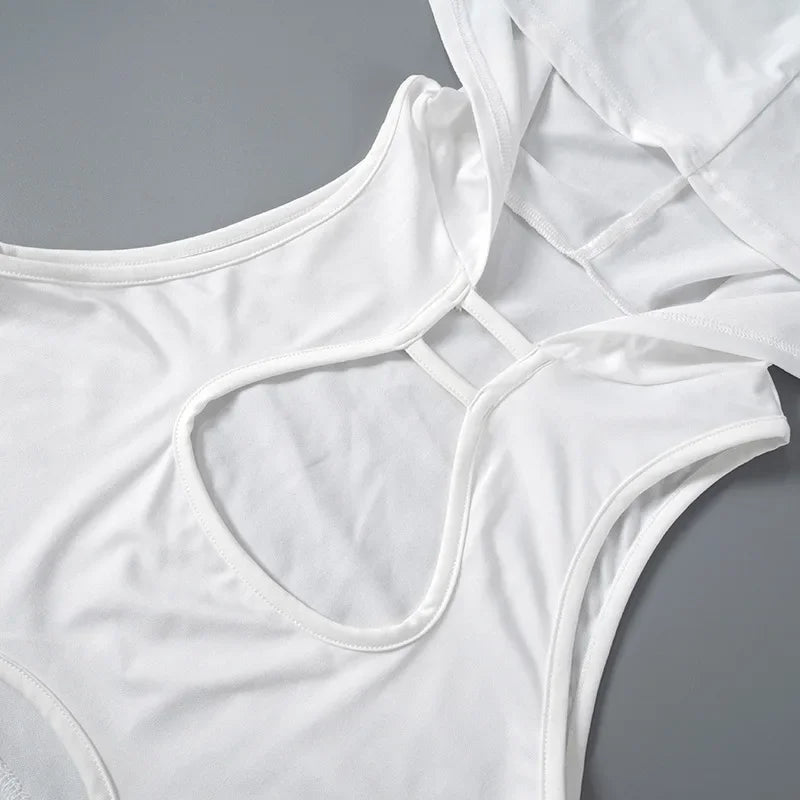 Offbeat Hollowed‑Out Tank Hoodie with Ring Detail