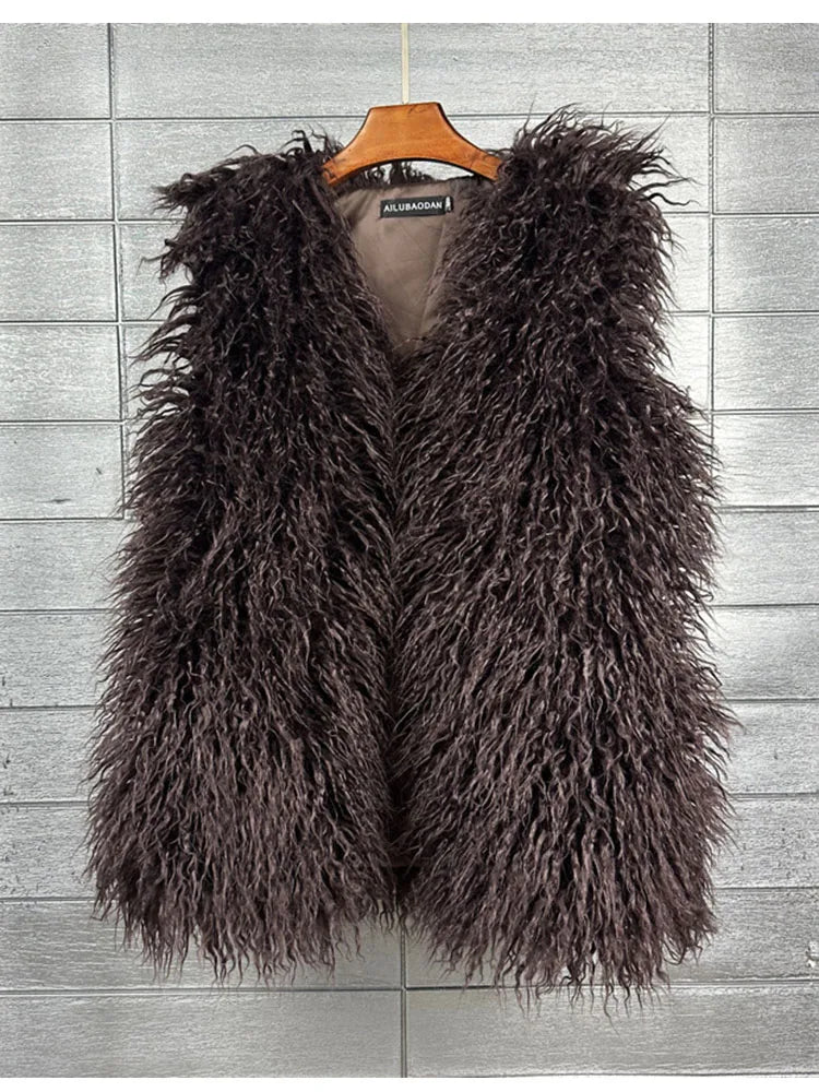 Lightweight Fluffy Waistcoat/Vest.  Long