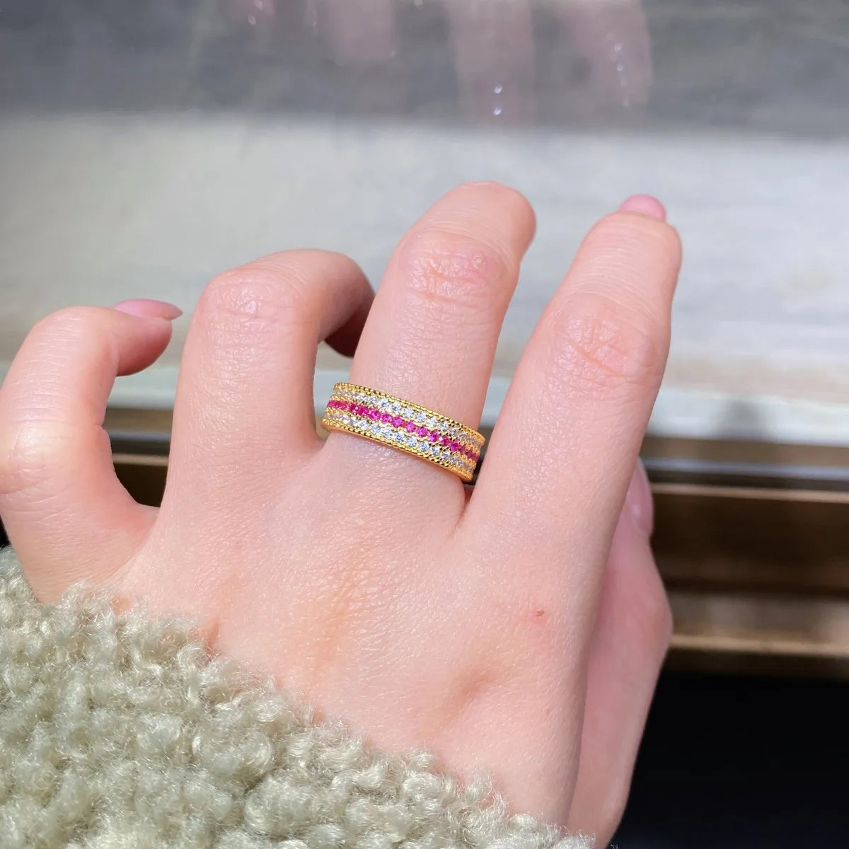 Fine Diamond and Rose Red Eternity Band — A Unique, Timeless Treasure