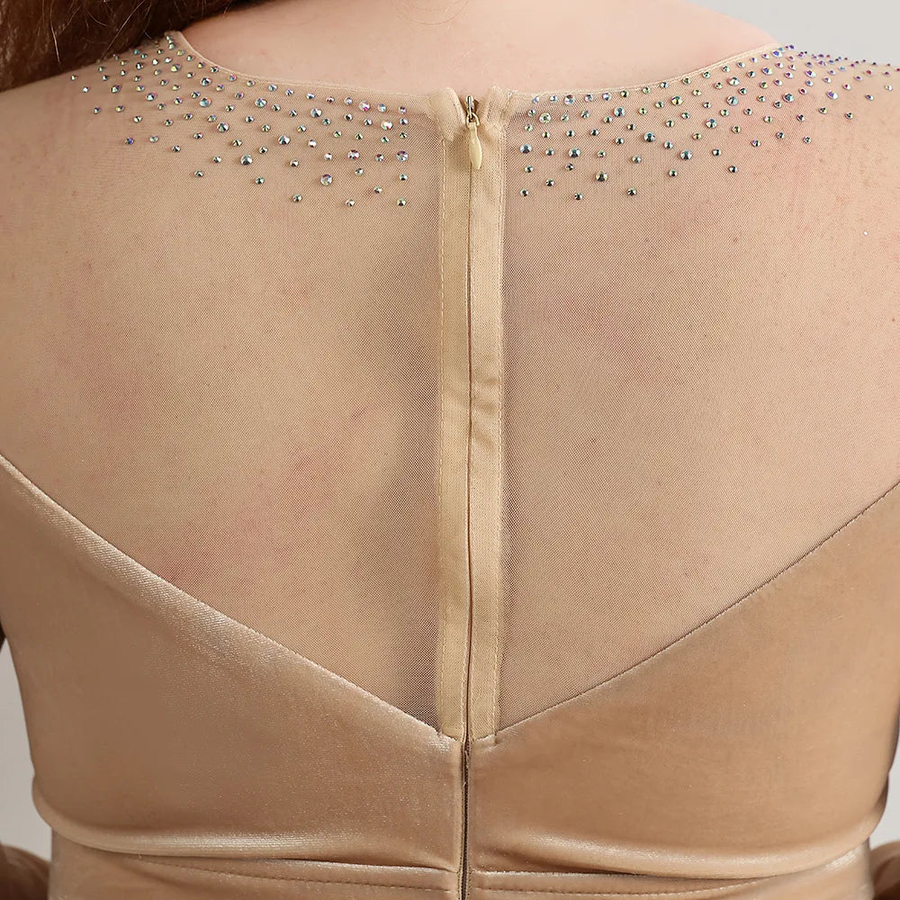 Curvy in Red Velvet.  Sleek Gown Off the Shoulder for Up To 4XL