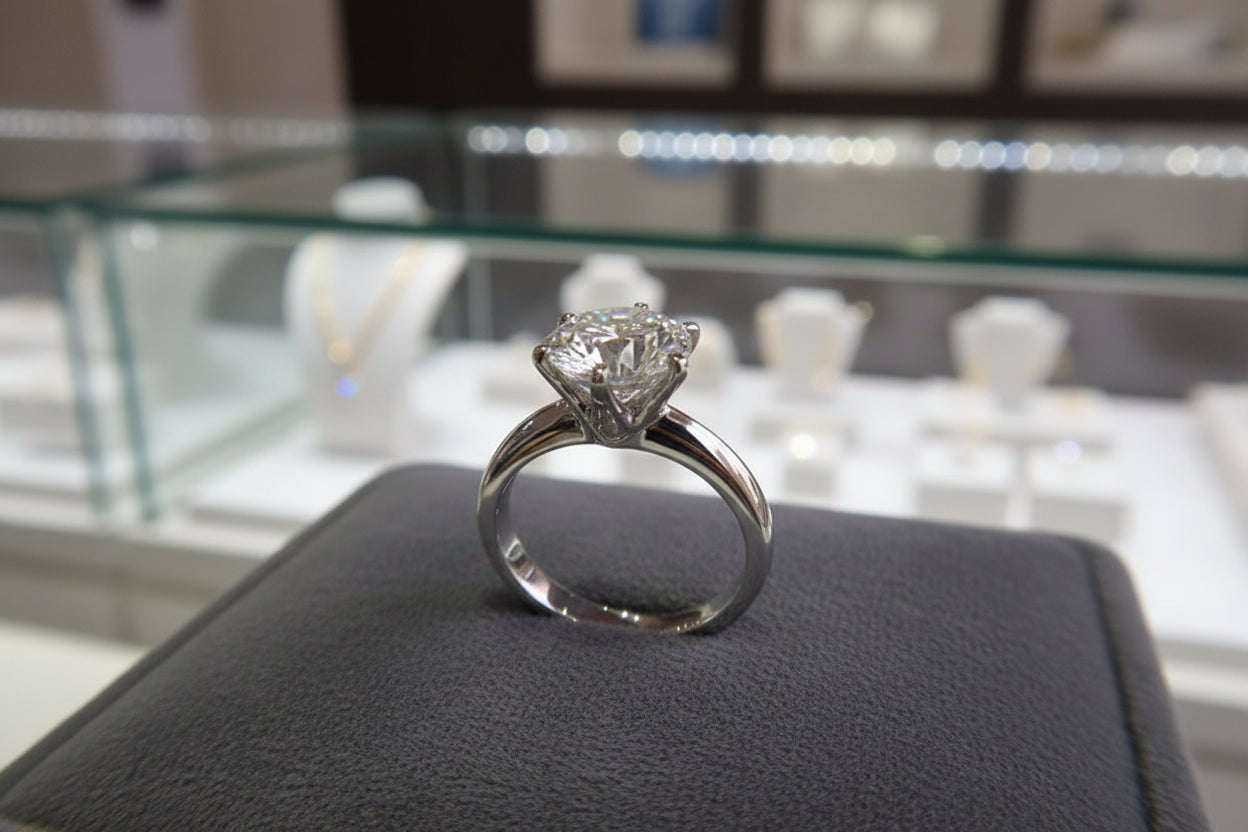 Classic Five Carat Moissanite Diamond Ring