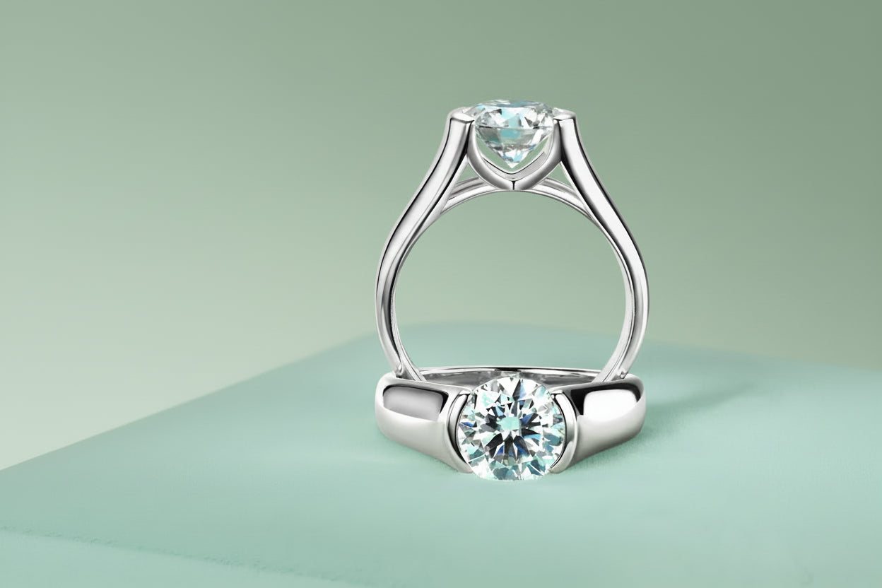2‑Carat Moissanite Solitaire Ring — Minimalist Brilliance, Everyday Elegance